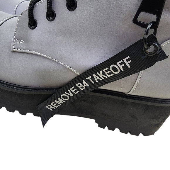 POSTER GIRL Gray Combat Boots - Picture 6 of 10